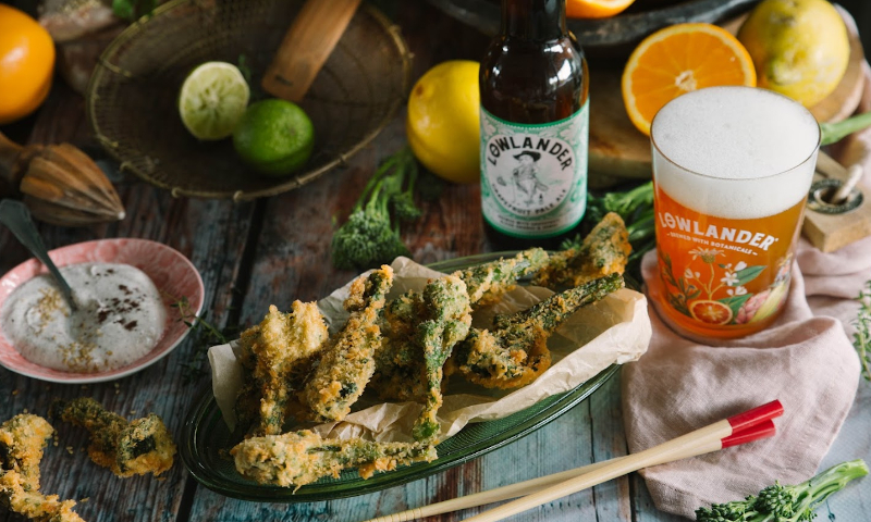 Lowlander Grapefruit IPA met een vegetarisch gerecht